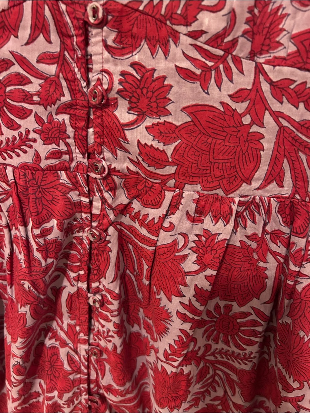 Cleobella Sasha NWOT L Red Floral V-Neck Tiered Maxi Dress - Picture 4 of 4